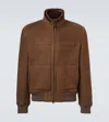 Thom Sweeney Shearling-lined Suede Bomber Jacket In Brown