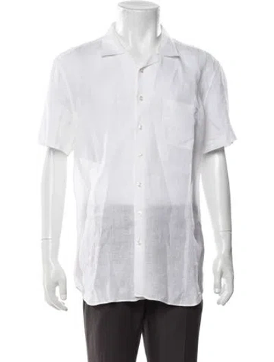 Pre-owned Thom Sweeney Short Sleeve Shirt In White