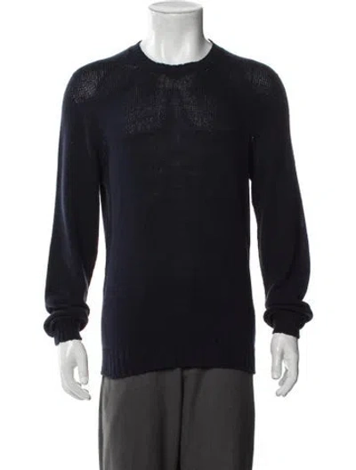 Pre-owned Thom Sweeney Silk Crew Neck Pullover In Blue