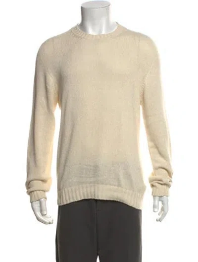 Pre-owned Thom Sweeney Silk Crew Neck Pullover In Yellow