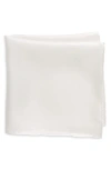 Thom Sweeney Silk Pocket Square In White