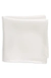 Thom Sweeney Silk Pocket Square In White