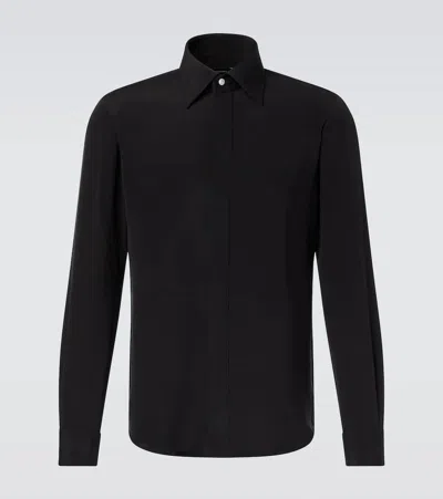 Thom Sweeney Silk Shirt In Black