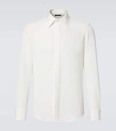 Thom Sweeney Silk Shirt In White