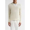 Thom Sweeney Skipper Wide Gauge Linen Blend Polo Sweater