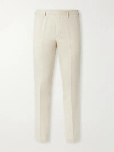 Thom Sweeney Straight-leg Cotton-twill Trousers In Neutral