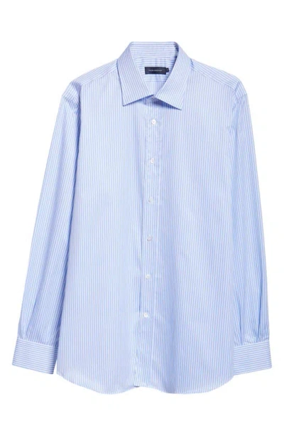 Thom Sweeney Stretch Poplin Button-up Shirt In Gray