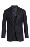 Thom Sweeney Checked Wool And Silk Blazer In Black