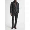 Thom Sweeney Structured Wide Lapel Wool Suit In Gray