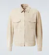 Thom Sweeney Suede Blouson In Beige