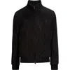 Thom Sweeney Suede Bomber Jacket In Black