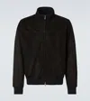 Thom Sweeney Suede Bomber Jacket In Black