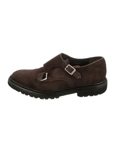 Pre-owned Thom Sweeney Suede Monk Straps In Brown