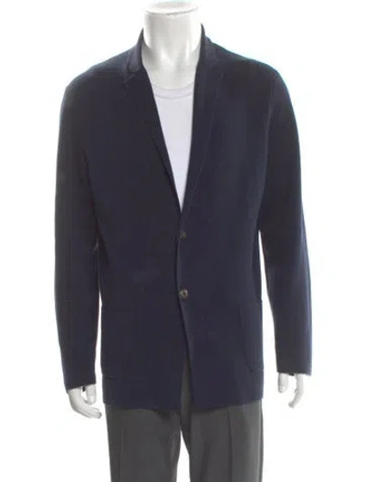 Pre-owned Thom Sweeney V-neck Long Sleeve Cardigan In Blue