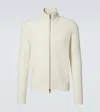 Thom Sweeney Wool And Cashmere-blend Zip-up Sweater In White