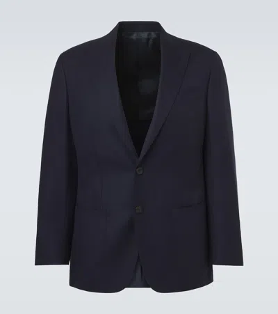Thom Sweeney Wool Blazer In Blue
