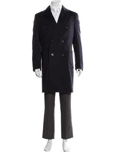 Pre-owned Thom Sweeney Wool Peacoat In Blue