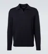 Thom Sweeney Wool Polo Sweater In Black
