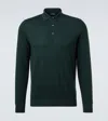 Thom Sweeney Wool Polo Sweater In Green