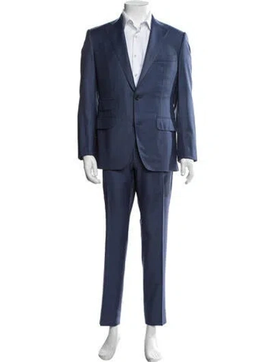 Pre-owned Thom Sweeney Wool Two-piece Suit In Blue