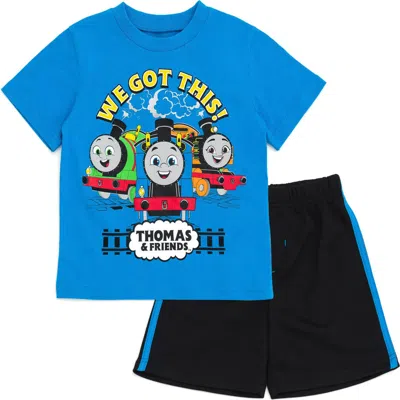 Thomas & Friends Kids'  T-shirt & Athletic Mesh Shorts Set In Blue