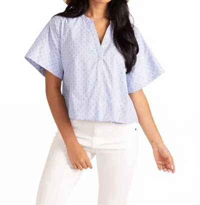 Thomas & Lourdes London Crop Top In Diamond Stripe In Purple