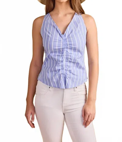 Thomas & Lourdes Louanne Top In Aegean Stripe In Multi