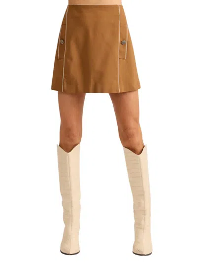 Thomas & Lourdes Tobie Mini Skirt In Toffee In Brown