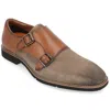 Thomas & Vine Artemis Chisel Toe Double Monk Strap In Brown