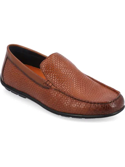 Thomas & Vine Carter Mens Leather Round Toe Loafers In Brown