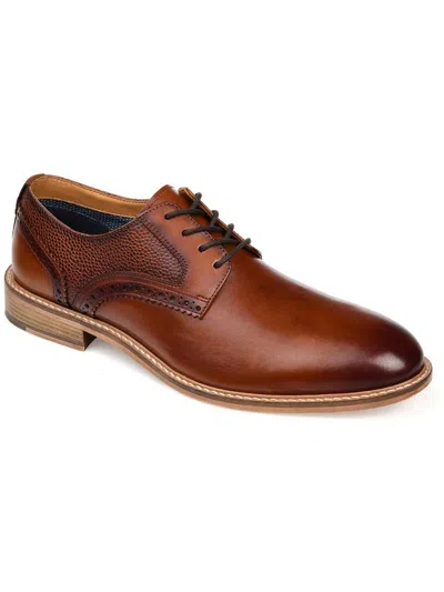 Thomas & Vine Thomas And Vine Clayton Wide Width Plain Toe Brogue Derby In Brown