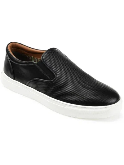 Thomas & Vine Conley Mens Leather Round Toe Casual And Fashion Sneakers In Black