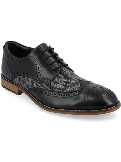 Thomas & Vine Filmore Mens Leather Lace Up Oxfords In Black