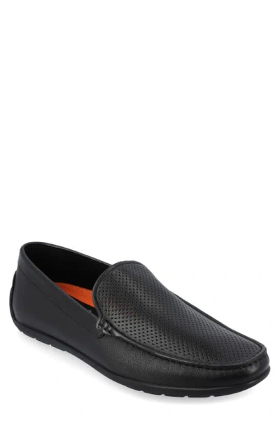 Thomas & Vine Jaden Perforated Moc Toe Driver In Black