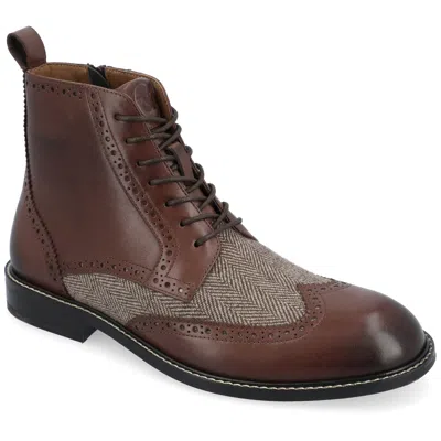 Thomas & Vine Jarett Wide Width Wingtip Ankle Boot In Brown