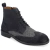 Thomas & Vine Jarett Wingtip Ankle Boot In Blue