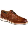 Thomas & Vine Men's Radcliff Wide Width Tru Comfort Foam Lace-up Woven Wingtip Derby Shoes In Cognac