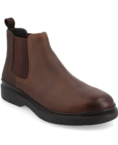 Thomas & Vine Men's Tilton Water Resistant Tru Comfort Foam Plain Toe Chelsea Boots In Brown