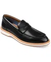 Thomas & Vine Men's Watkins Wide Width Embossed Penny Loafer Shoe In Black