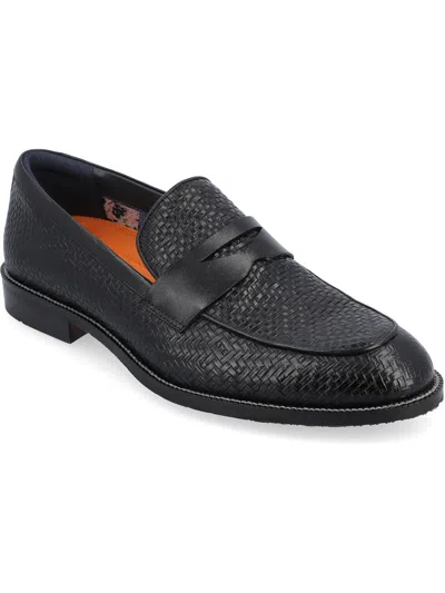 Thomas & Vine Mens Leather Slip-on Loafers In Black