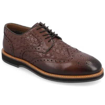 Thomas & Vine Radcliff Woven Wingtip Derby In Brown