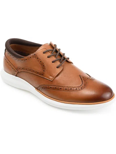Thomas & Vine Savage Mens Leather Round Toe Oxfords In Brown