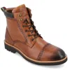 Thomas & Vine Tyrus Leather Cap Toe Combat Boot In Green