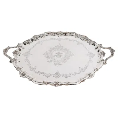 Pre-owned Thomas Bradbury & Sons Ltd. Antique Victorian Oval Silver Plated Tray Thomas Bradbury & Sons 19th Century
