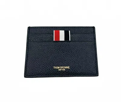 Thomas Browne Men's Pebbled Leather Card Holder In Navy In Blue