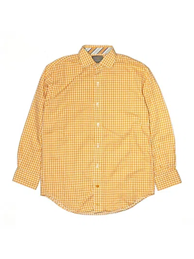 Pre-owned Thomas Dean Kids' Long Sleeve Button Down Shirt In Yellow