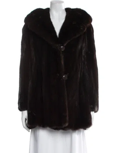 Pre-owned Thomas E. Mcelroy Mink Faux Fur Coat In Black