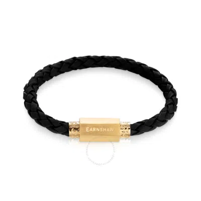 Thomas Earnshaw Heritage Longcase Leather Bracelet In Black