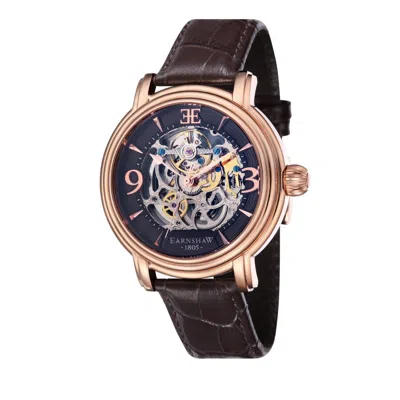 Thomas Earnshaw Longcase Automatic Brown Dial Men's Watch Es-8011-07 In Brown/pink/rose Gold Tone/gold Tone