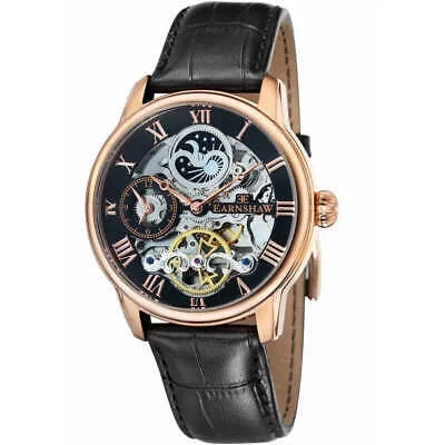 Pre-owned Thomas Earnshaw Longitude Automatic Black Rose Gold Watch - Brand
